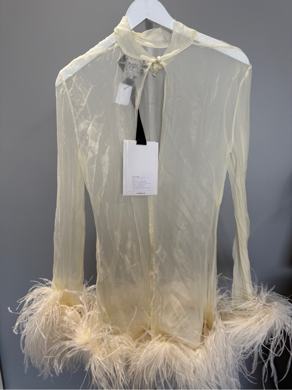 Taller Marmo Gina Spirito Feather-Trimmed Silk-Georgette Mini Dress 38 - Picture 4 of 5